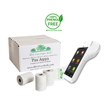 Pax A920 Pro terminal and a Box of 50 BPA Free Paper Rolls Branded Credit Card Rolls