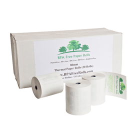 80mm BPA Free Thermal Paper Rolls (20 Roll Box)