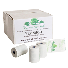 PAX S800 Credit Card Till Rolls (50 Rolls)