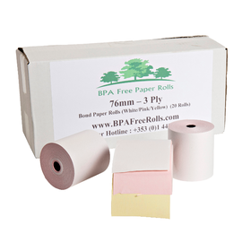 76x70 3 Ply. (White/Yellow/Pink) 20 Roll Box