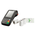Ingenico Desk 3000 credit card terminal paired with branded phenol-free paper rolls for receipt printing.