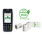 Ingenico Desk 5000 credit card terminal with 50 branded BPA-free paper rolls for receipts